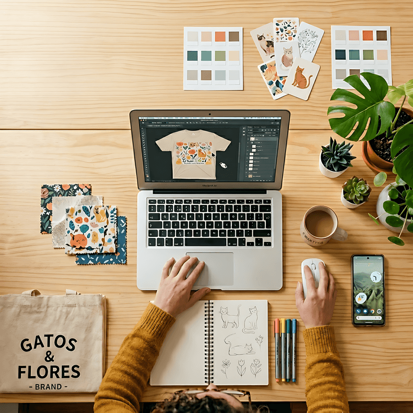 Ilustração representando empreendedor testando marca
